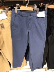 กางเกงสแล็คผู้ชายจากผ้าฝ้ายแท้สำหรับผู้ชาย UNIQLO กางเกงขายาวใส่เล่นห้องลองเสื้อ415344 U Man ของแท้จ