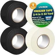 LYLTECH Freezer Tape 4 Rolls-393 Feet,Writable Surface,Easy to Tear, Low Temperature Resistance,Resi