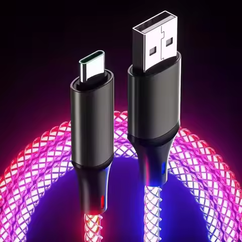 120W 7A Fast Charging Data Cable RGB Light Cable USB Type C For Iphone14 15 Xiaomi K50 Samsung Huawe