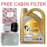 TOYOTA VIOS 1.5 ( 2nd model) NCP93 OIL FILTER + AIR FILTER + KOYOMA 10W40 SEMI SYNTHETIC ENGINE OIL