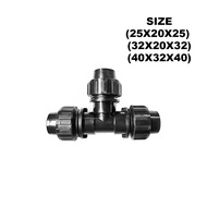 PE Black Fittings Reducing Tee (25x20x25) (32x20x32) (40x32x40)