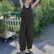 5SiCelmia ZANZEA Korean Style Womens Overalls Fashion Sleeveless Jumpsuit Holiday Loose Square Neck