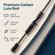 Joran Pancing Retractable Fishing Rod 1.65/1.8/2.1 Meter Two Section Telescopic Road Ya Rod Portable