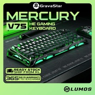 Gravastar Mercury V75 Stealth Black Mecha Gray HE Gaming Keyboard