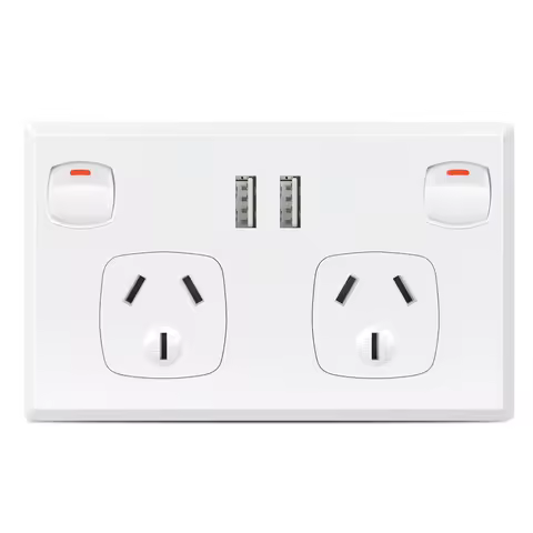 Au Plug adapter Mobile phone charging power supply 10A socket Australian standard wall dual socket w