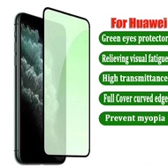 Full Cover Green Light Anti Blue Ray Tempered Glass Screen Protector Huawei P40 Lite P30 P20 Pro Mate 20 30 Honor View 20 30