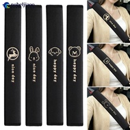 NOBELJIAOO 50cm/70cm Car Soft Plush Embroidered Seat Belt Shoulder Pad Extended Comfort Cover Pressu