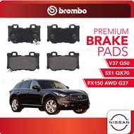 BREMBO Rear Pads (L+R) - Infiniti S51 QX70, Infiniti FX150 AWD G37, Infiniti V37 Q50, Nissan 370Z Z3
