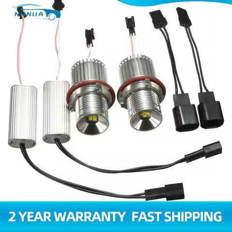 1Pair 40W Car Flashing Angel Eyes LED Marker High Power Light Lamp H8 Bulb 63126904048 For BMW E39 E