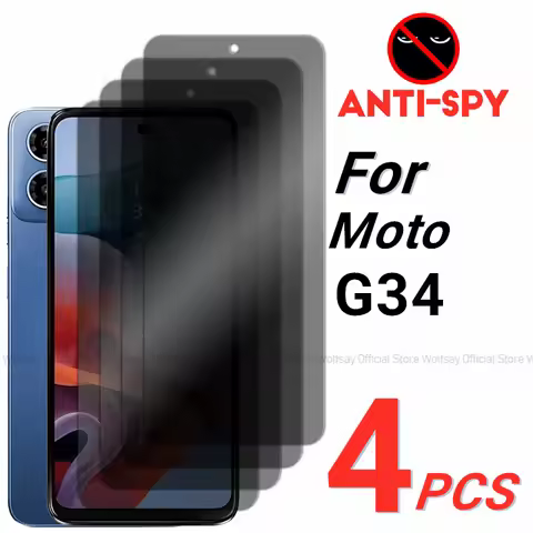 2/4PCS Privacy Screen Protector For Motorola Moto G34 Anti-Spy Tempered Glass Motorola Moto G34 Priv
