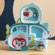 Cute Children Bamboo Fiber Baby Feeding Bowl Dishes Tableware Infant Portable Creative Kid Plates Ta