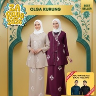 ZOE ARISAH Olga Kurung Kebaya Sulam Muslimah Kurung Moden Printed Floral Embroidery Baju Raya Modern