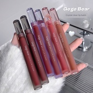 lipmatte lipstick Gege bear Crystal Transparent Lip Gloss Matte Matte Non-Drying Long-Lasting Velvet