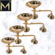 ORIGINAL BRASS DHOOPAKAL WITH WOODEN HANDLE FOR PRAYER/POOJA USAGE