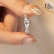 [CYTUPR] Zircon Ring 1ct White Gold Diamond Ring Niche Design