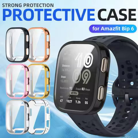Watch Case for Amazfit Bip 6 Full Coverage Screen Protector TPU Soft Protective Bumper for Amazfit B