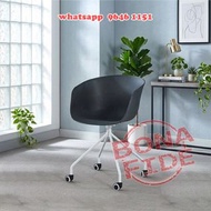 時尚滑輪餐椅  電腦櫈/辦公椅 [CH09-A51 硬座光面] Trendy Eames Computer Chair  四輪鋼腳  硬座光面/半軟包座墊 