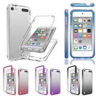 For ipod Touch 7 Touch 6 Touch 5 th Full Body Hybrid Rugged Shockproof Gradient Clear Back Case Cove