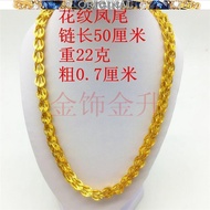 New couple 916 real gold glossy phoenix necklace Popular 916 real gold jewelry in stock