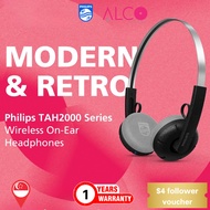 Philips Retro Wireless Headphones Iconic Rounded Cups 26hr Playtime Bluetooth 5.4 Multipoint TAH2000