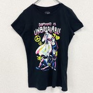 古著 JoJo 的奇妙冒險短袖動漫印花 T 卹，黑色，少年 Jump，圓領，M 碼