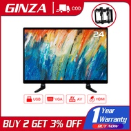 GINZA 24 Inch TV  Flat-Screen LED Ultra-Slim TV 24 inch Not Smart  TV -AV-VGA-USB Cheap TV 32 Inches