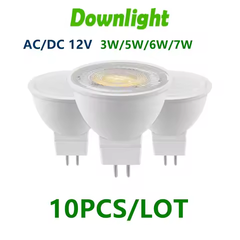 10pcs/lot LED Low Voltage Spotlight GU5.3/MR16 AC/DC 12V 3W-7W high efficiency warm white light can 