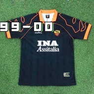 99-00 Roma Away Vintage Football Jersey S-XXL Men's Football Short Sleeve Jersey Quick Dry Sports Football Jersey AAA