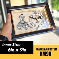 HADIAH Frame Jam Custom Ukiran Kayu 6IN X 9IN Hadiah Persaraan, Bersara, Pencen, Birthday, Anniversa