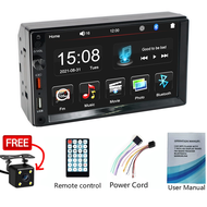7 นิ้ว 2 Din รถวิทยุบลูทูธหน้าจอสัมผัสขนาด 7 นิ้วสเตอริโอ FM 1080 P/MP5 [7018B] เครื่องเล่น MP5 (พร้