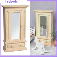 [JoyDIY] Wood Miniature Wardrobe Mirror Closet :12 Dollhouse Furniture Accessory