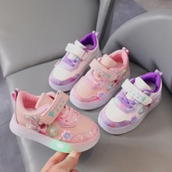 👟Alakad👟 21-30 LED Light Frozen Princess for Kids Girls Sneakers/ Kasut Sneakers Berlampu Kasut Raya