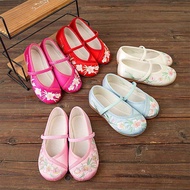 Children's Embroidered Shoes Baby Ancient Style Girls' Hanfu Shoes Little Girl Old Beijing Cloth Shoes Ancient Costume Student Ethnic Style