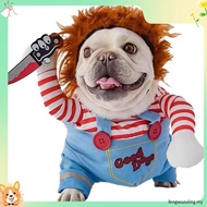 【Hipidog】Fun Dog Clothes Cat Chucky Costume Halloween Party Costume Pet Standing Outfit