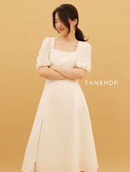 TANSSHOP - Choux Cream Dress เดรสออกงาน เดรสสีขาว #D998