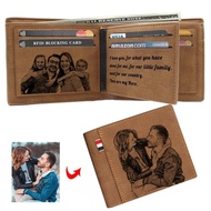 Men Engraved Customized Picture Wallet High Quality DIY Custom Photo Purse Festival Personalized Gif