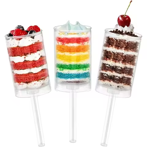 Cake Push Pop Containers with Lids, Reusable Cake Push Pops,Muti-purpose Push Pop Cake Containers, P