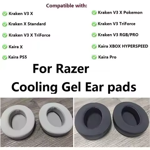 Cooling Gel ear pads For Razer Kraken X/V3X/V3/V3 RGB/V3 PRO,Kaira X/Kaira PRO headphones V3 X repla