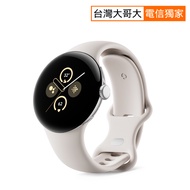 Google Pixel Watch 2 藍牙版-金屬銀鋁製錶殼/陶瓷米運動錶帶