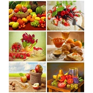 RUOPOTY 60x75cm/50x65cm/40x50cm Frame Paint By Numbers  Decorative Paintings Fruit Scenery DIY Paint