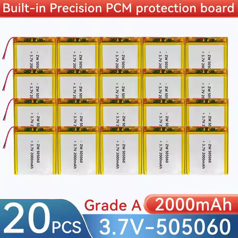 505060 3.7V 2000mAh Rechargeable Lithium Li-ion Polymer Battery For Interphone Bluetooth Speaker PDA