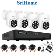 SriHome XVR 4 Channel CCTV DVR Set + 4x Camera Two-Way Audio + 4x 20M Cable (Plug & Play) NVS008-AH0
