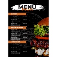 MENU LIST TEMPLATE [EDITABLE] Black Modern Burger Menu