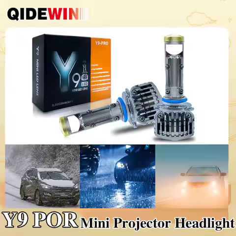 Y9 Pro Mini Headlights Bulb LED Canbus Auto H7 Fog Lamps Projector Lens H8 H9 H11 9005 9006 Car Hi/L