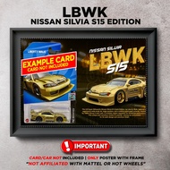 Gambar Frame Diecast Hotwheels LBWK Nissan Silvia S15 Gold Berserta Poster
