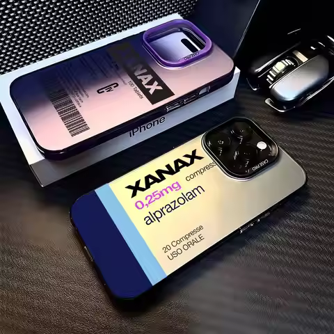 X-XANAX Chill Pill Cool Phone Case Color Silver Shell For lPhone 17 16 16e 15 14 13 12 11 Pro Max Pl