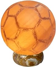 Genconnect Premium Himalayan Salt Lamp Football Design, Sphere Round Salt Lamp 100% Authentic from Pakistan, Coming with Dimmer Switch and 2 Bulbs (Pink)