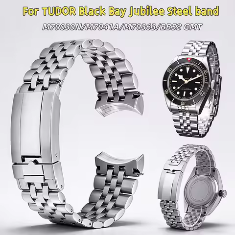 Jubilee Stainless Steel Watchband For Tudor Black Bay 1958 BB58 GMT M79030N M7941A, 20/21/22mm Curve