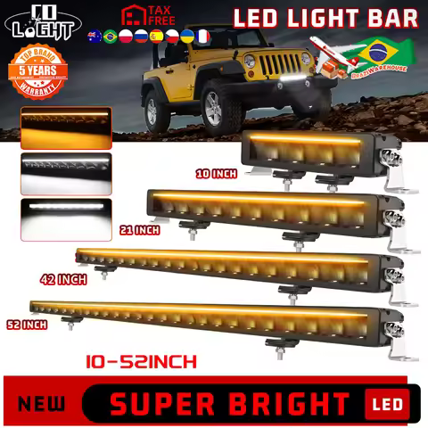 CO LIGHT 42 inch Single Row Off Road LED Driving Roof Bumper Light Bars DRL 2 Style Mounting Bracket