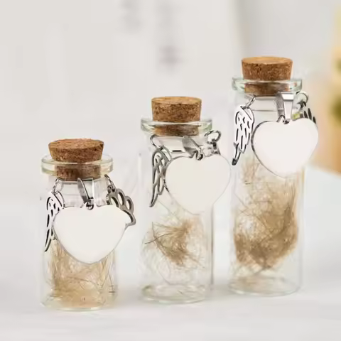 Pet Memorial Bottle For Pet Hair Dogs Cats Fur Keepsake Bottle Storage With 3 Silver Accessories Pet